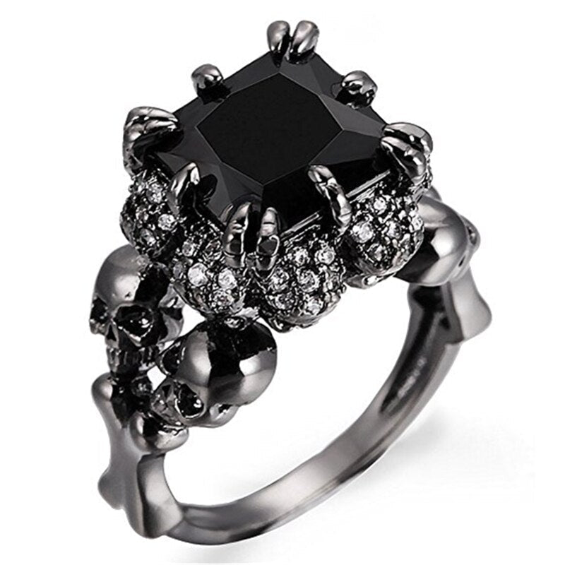 BLACK RODIUM PLATED DEMON PRINCESS RING
