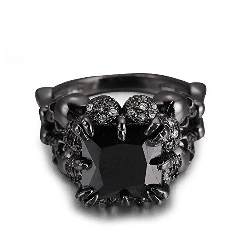 BLACK RODIUM PLATED DEMON PRINCESS RING