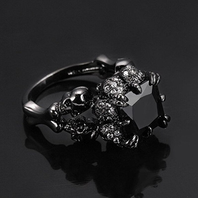BLACK RODIUM PLATED DEMON PRINCESS RING