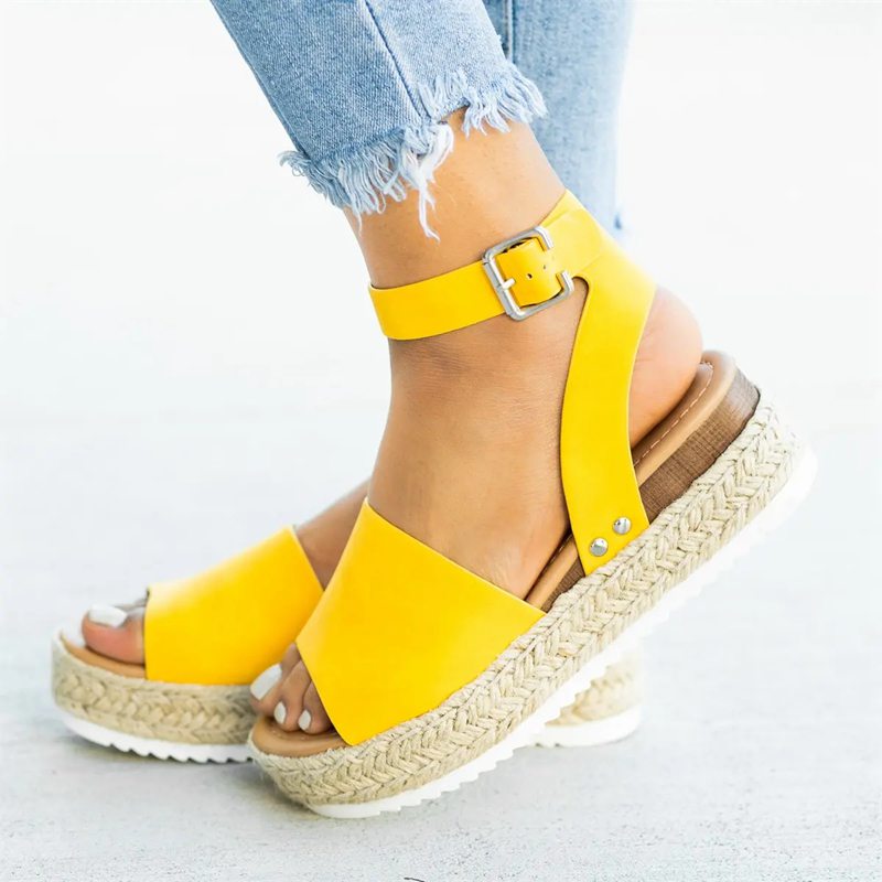 Open Toe Ankle Strap Wedges
