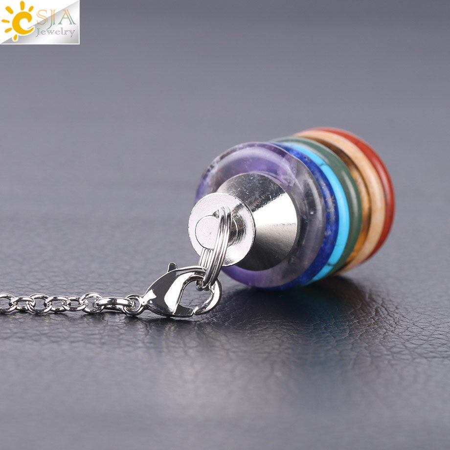 Seven Chakras pendulum necklace - The spiritual life guide