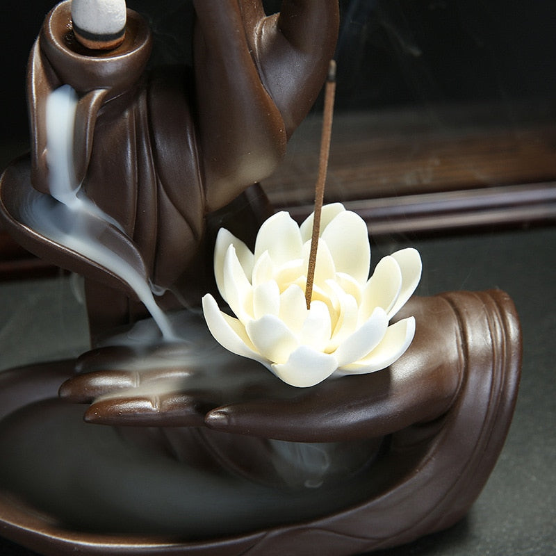 BuddhaFlow | Ceramic Tathagata Lotus Incense Burner