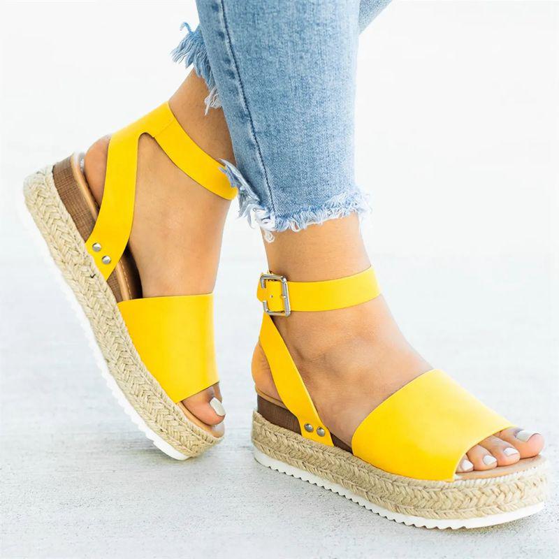 Open Toe Ankle Strap Wedges
