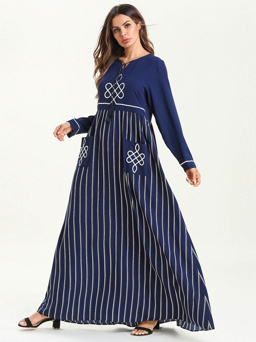 Kaftan Maxi Dress With Long Sleeves
