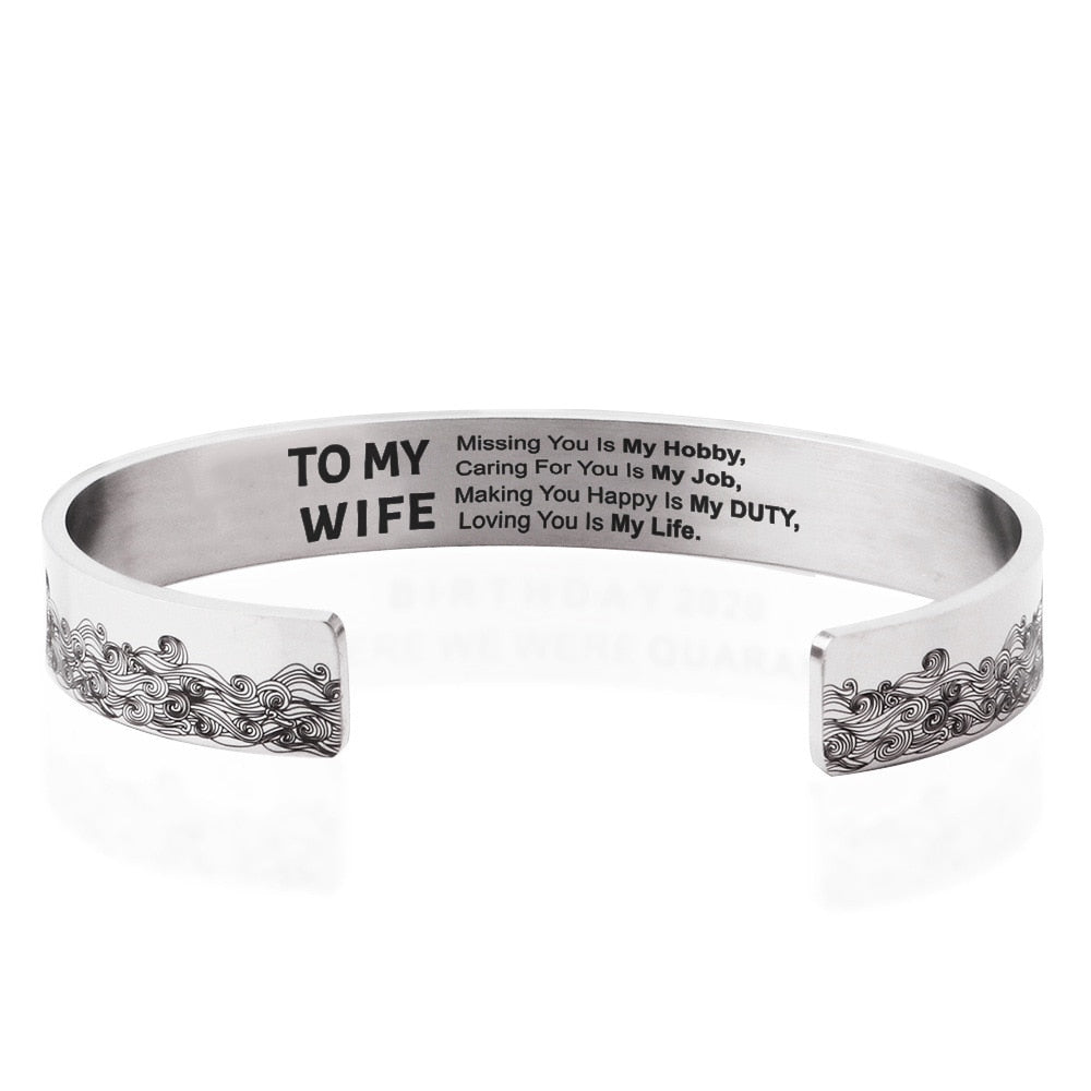 Til min kone, å savne deg er min hobby mansjettarmbånd