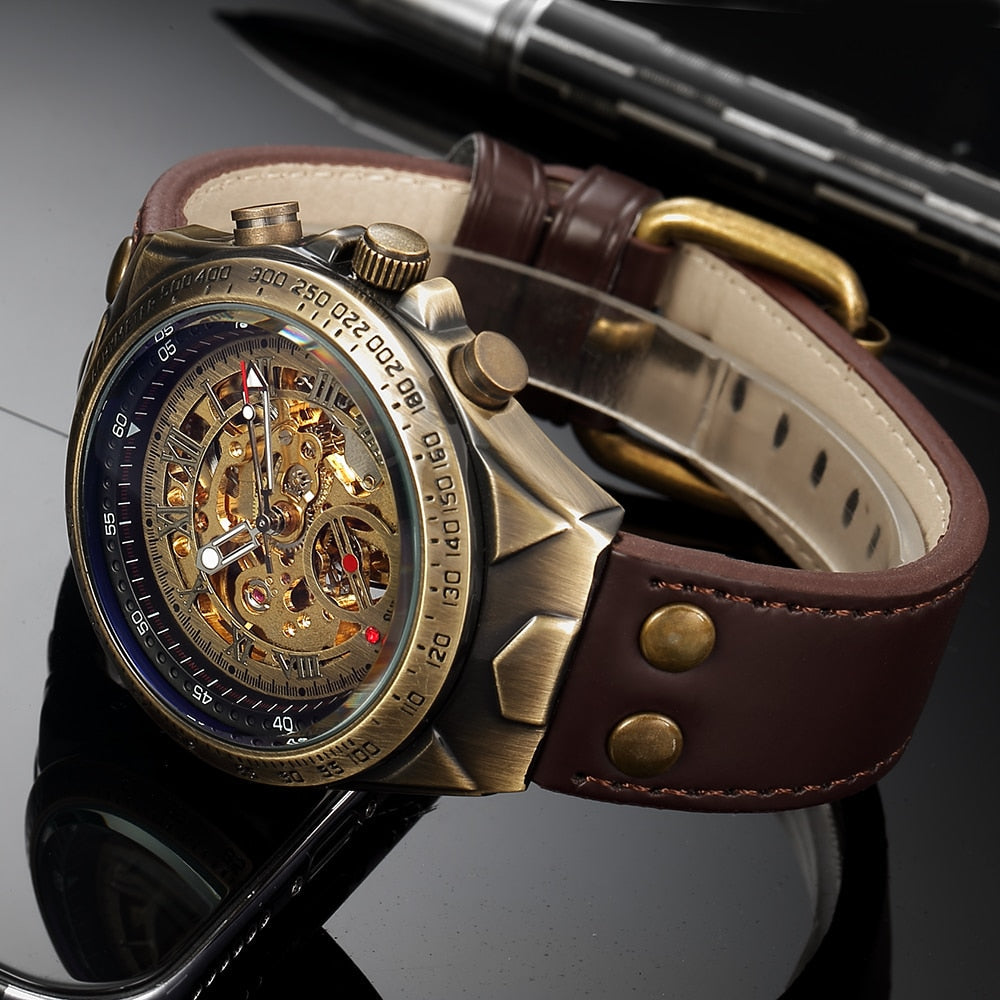 Steampunk Vintage Skjelettklokke