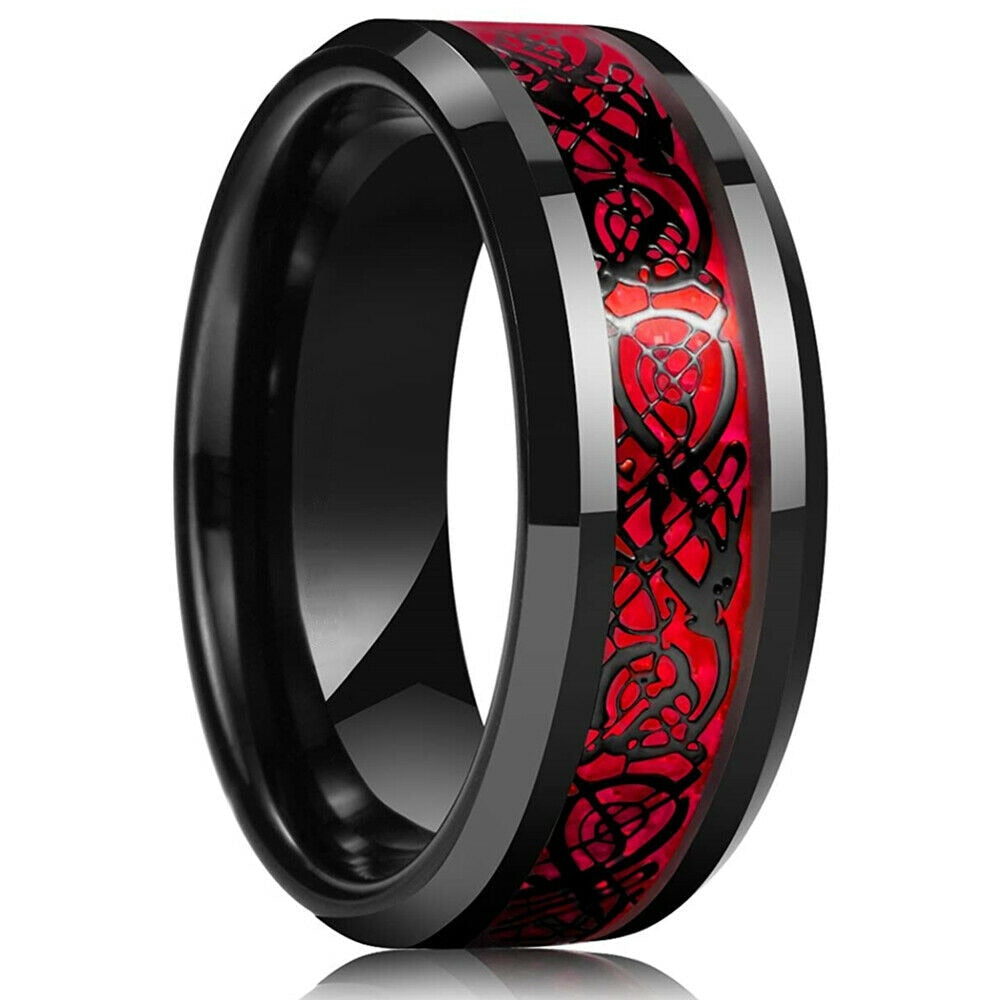 Carbon Fiber Celtic Dragon Ring
