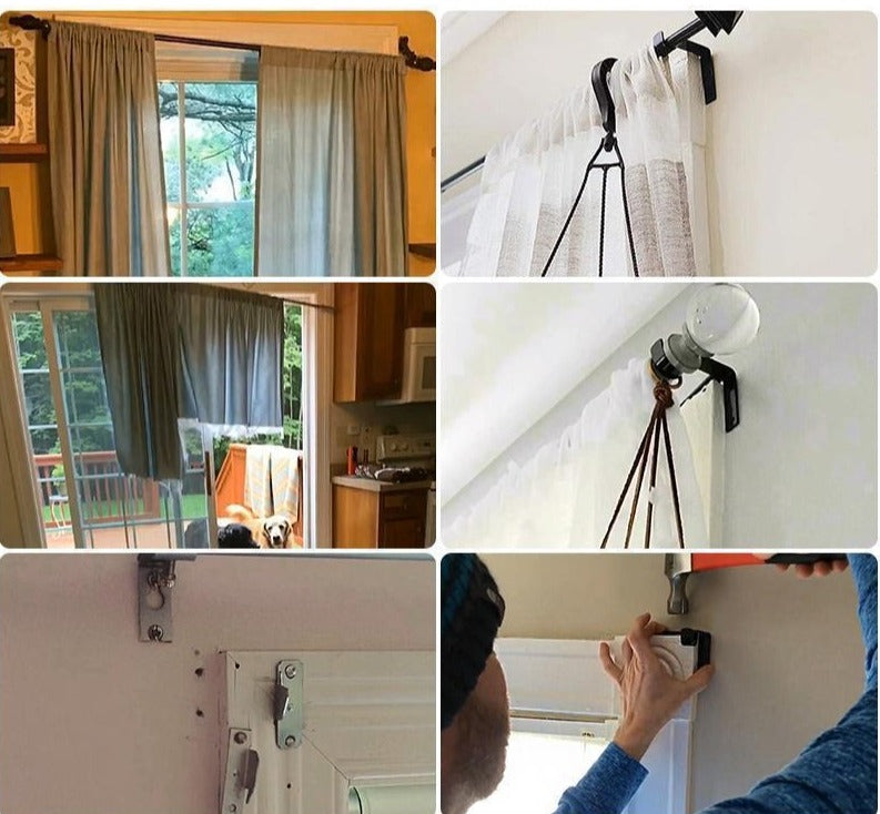 No Drill Curtain Rod Brackets