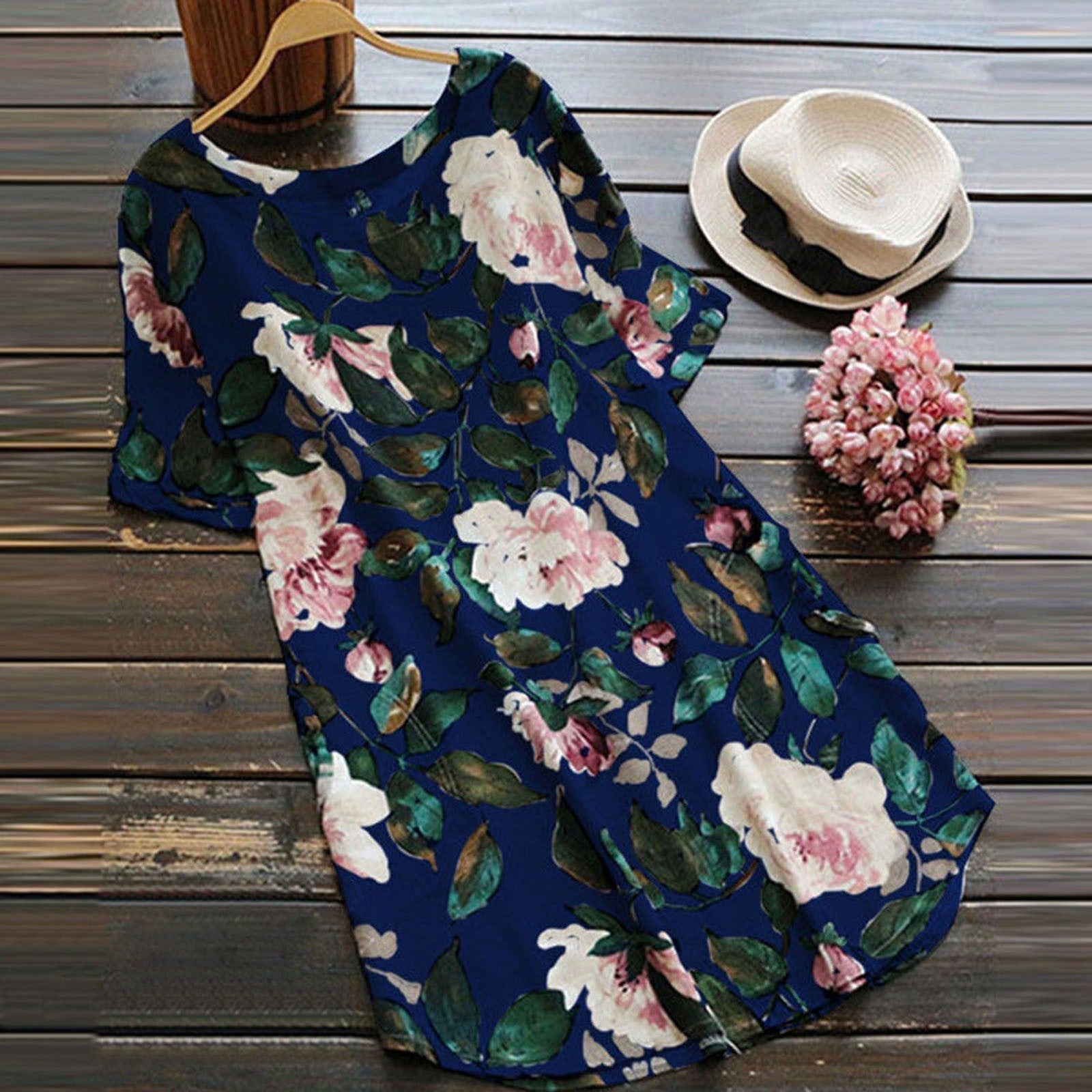 Floral Printed Short Sleeve Dress