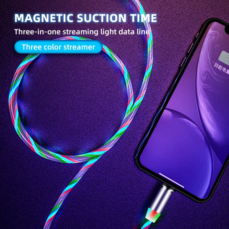 iGlow Glowing LED Magnetic 3 in 1 USB Charging Cable