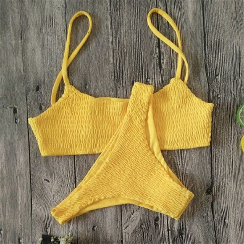 Bikini set with pleats