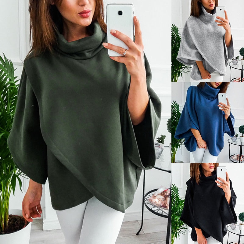 Asymmetrical turtleneck