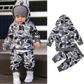 Gray Camouflage Hoodie and Pants Set