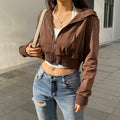 Extra Slim Crimped Zip-Up Hoodie