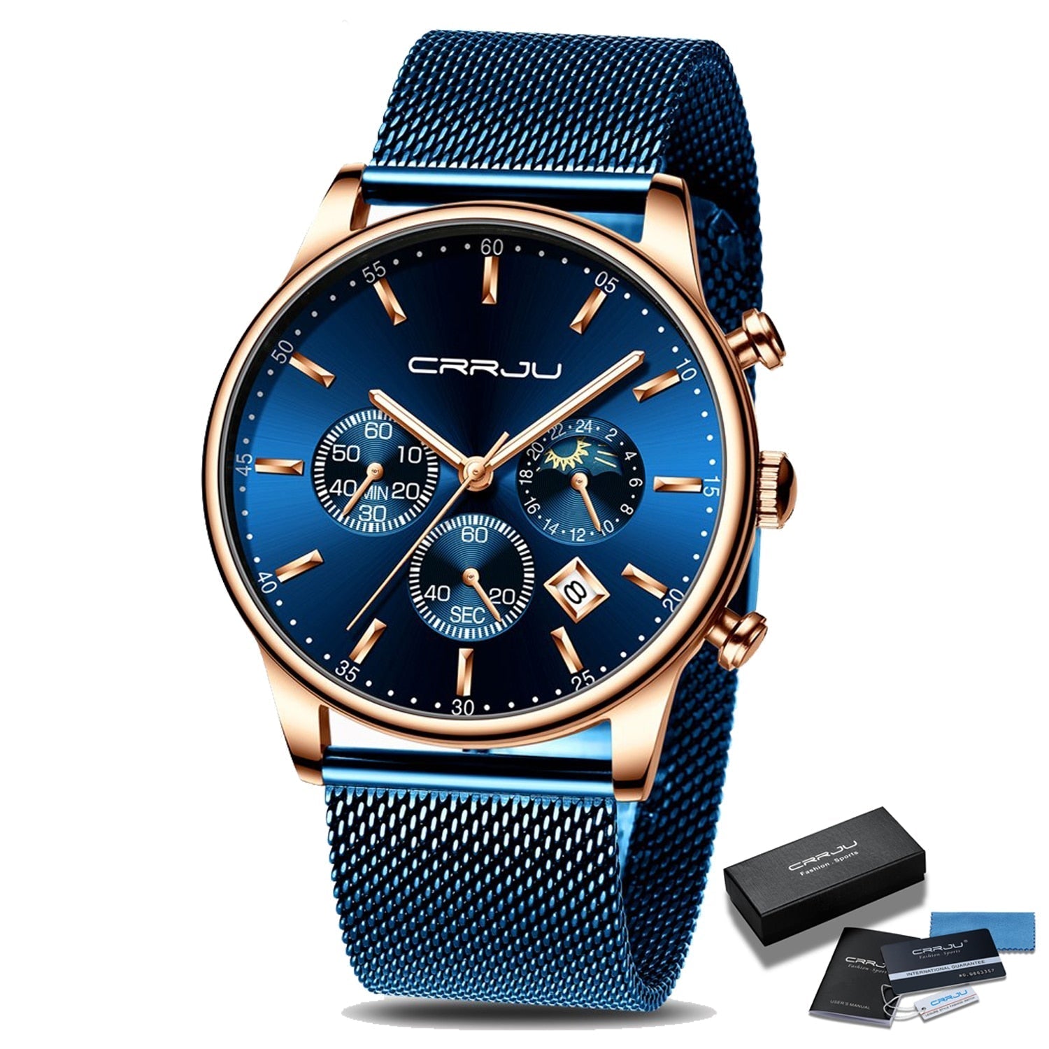 Chronograph Mesh Belt Men's Watch