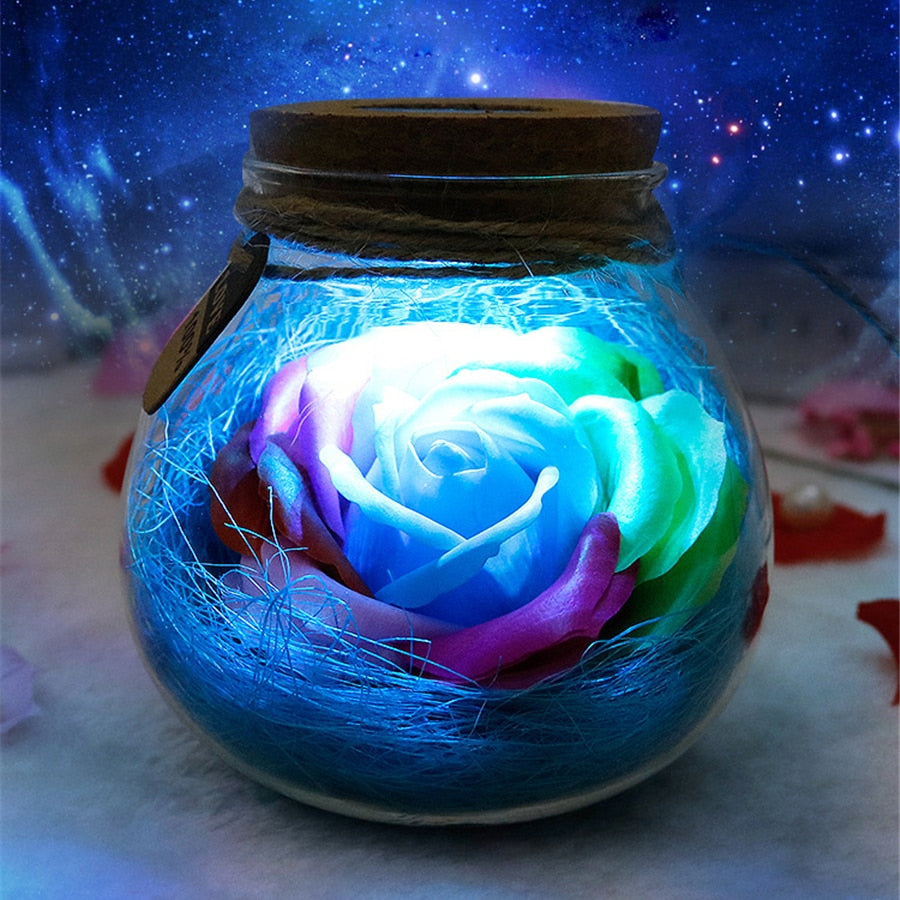 Bloom - LED Rose Bottle Lamp