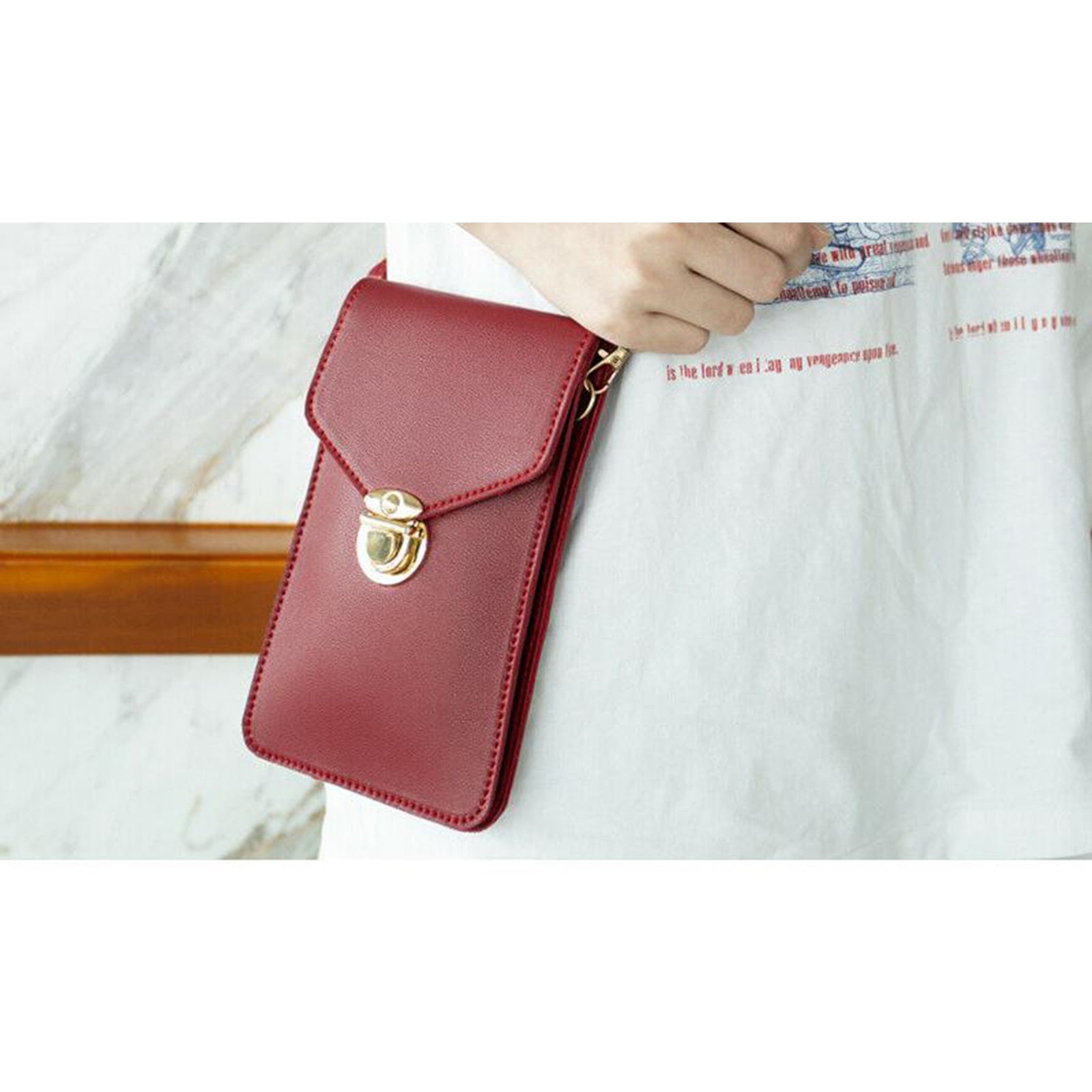 Crossbody-telefonlommebok med berøringsskjerm