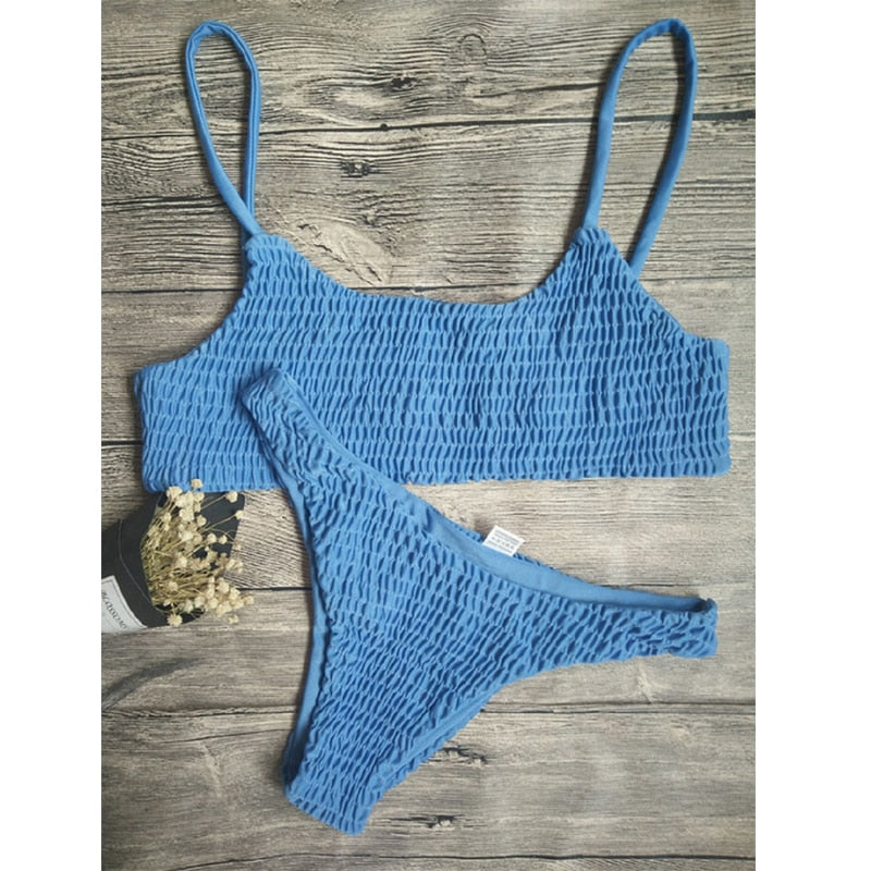 Bikini set with pleats