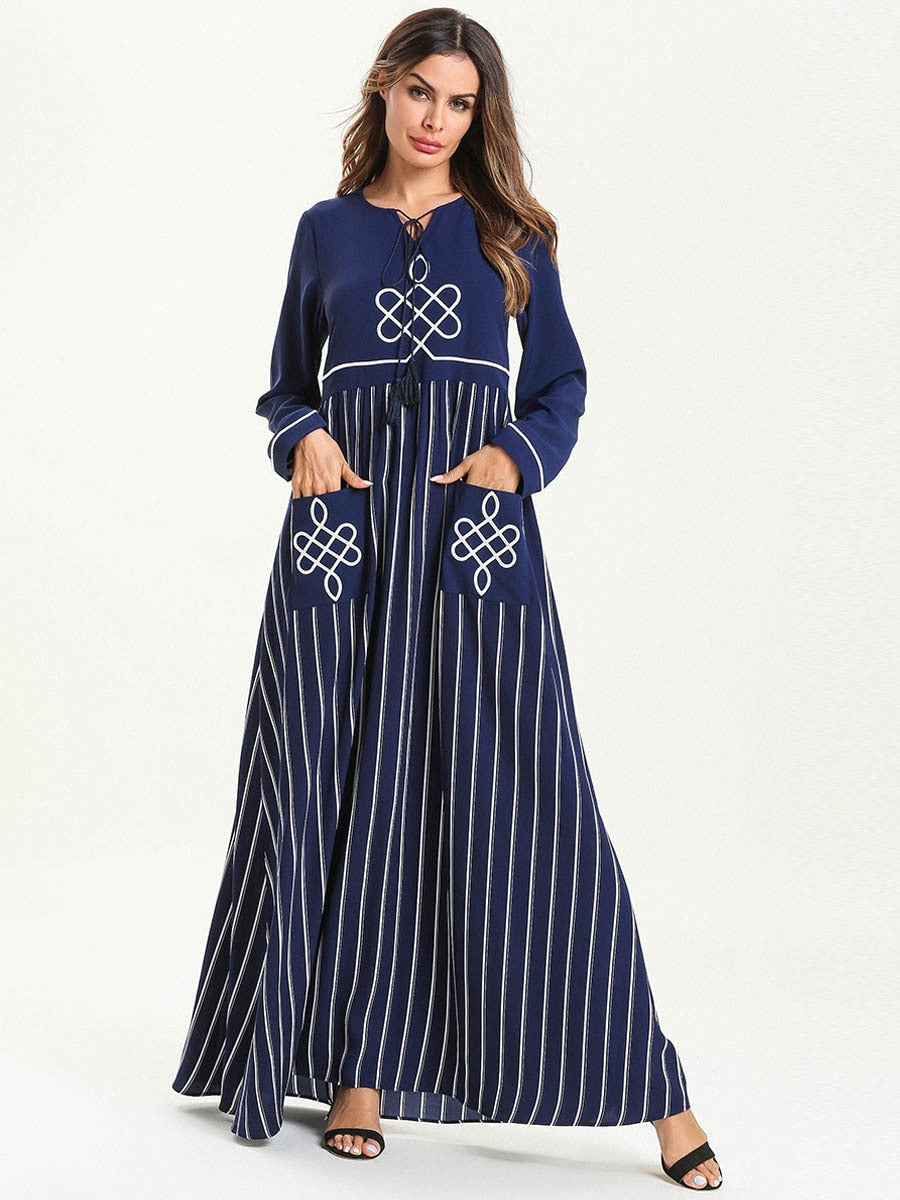 Kaftan Maxi Dress With Long Sleeves