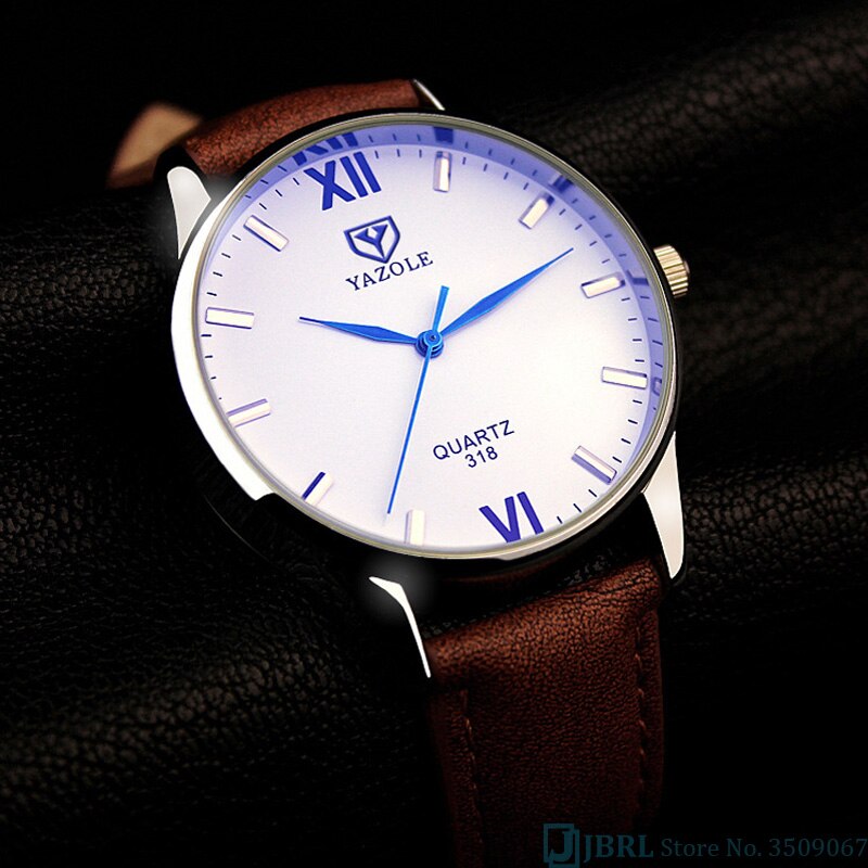 Men's Leather Bracelet Wristwatch