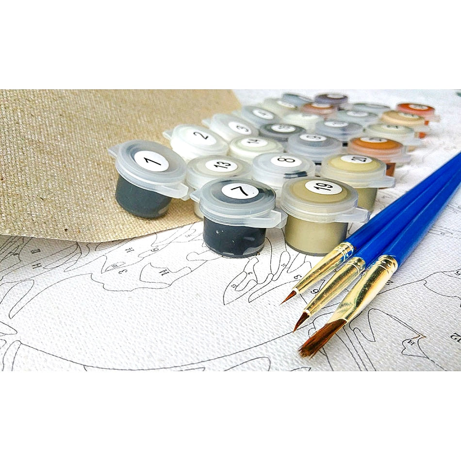 Green tree paint by numbers kit