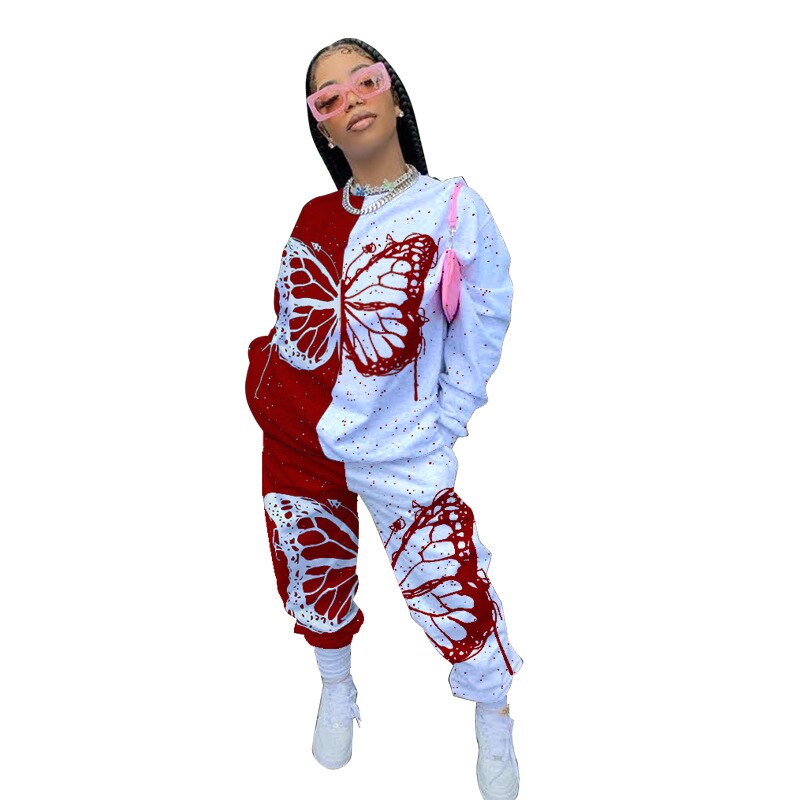 Butterfly Print Cotton Tracksuit