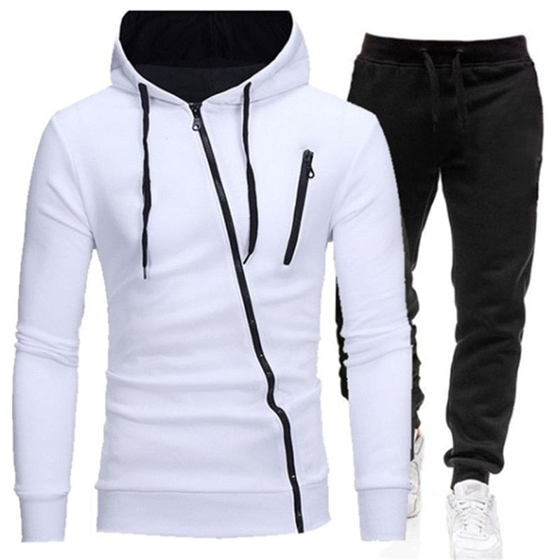 Treningsdress for menn med skrå glidelåser