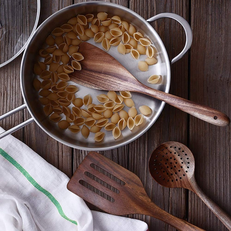 Natural Teak Cookware Set
