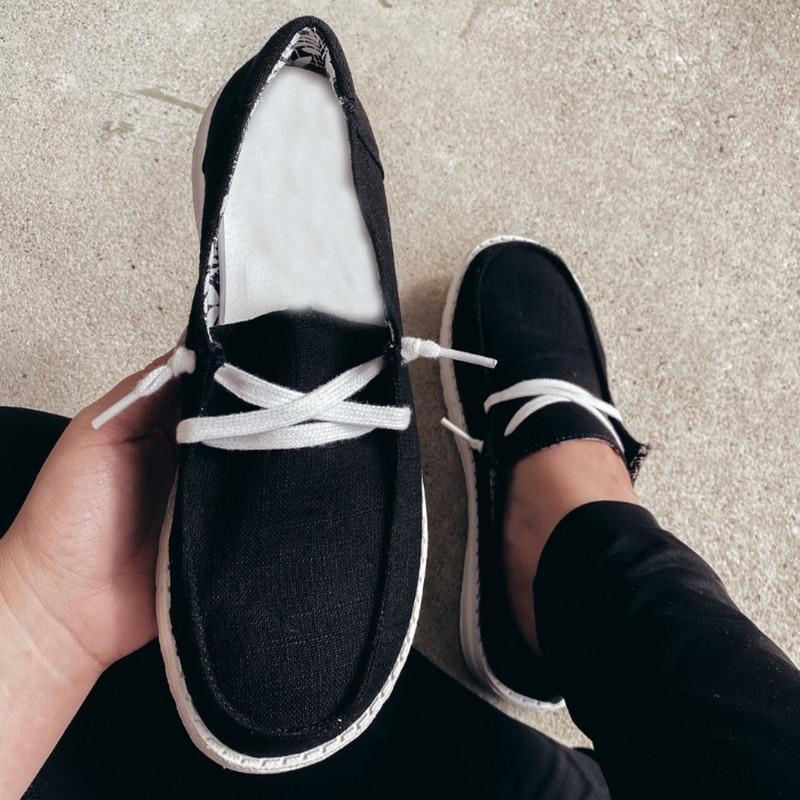 Women's Canvas Lace-Up Loafers