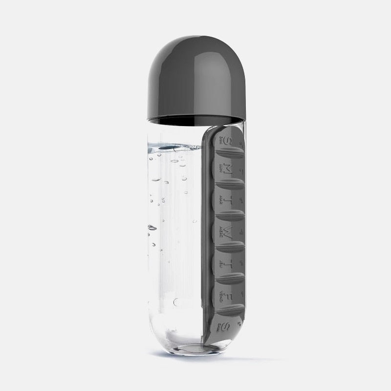 600Ml Pill Box Water Bottle