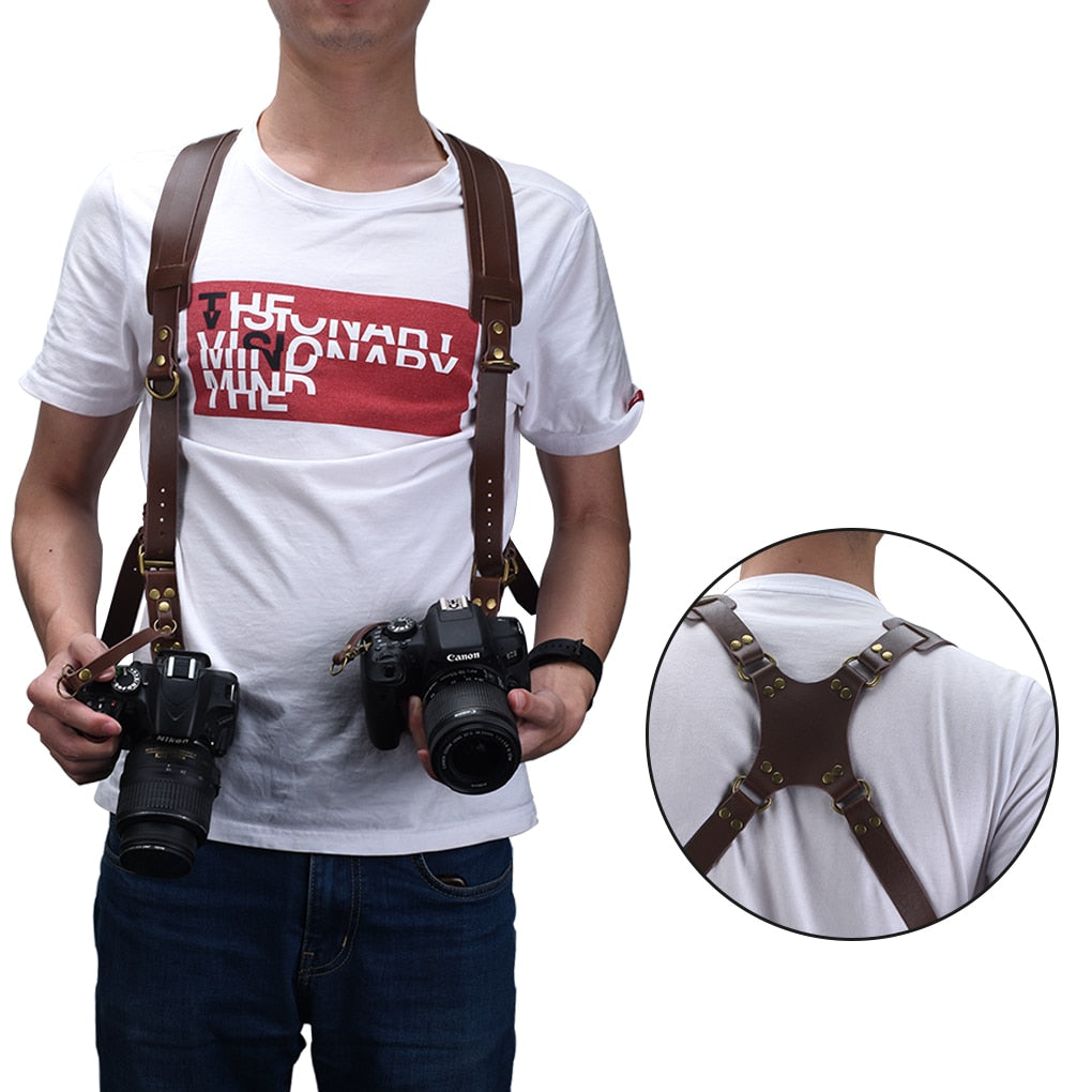 Digital Camera Double Leather Shoulder Strap