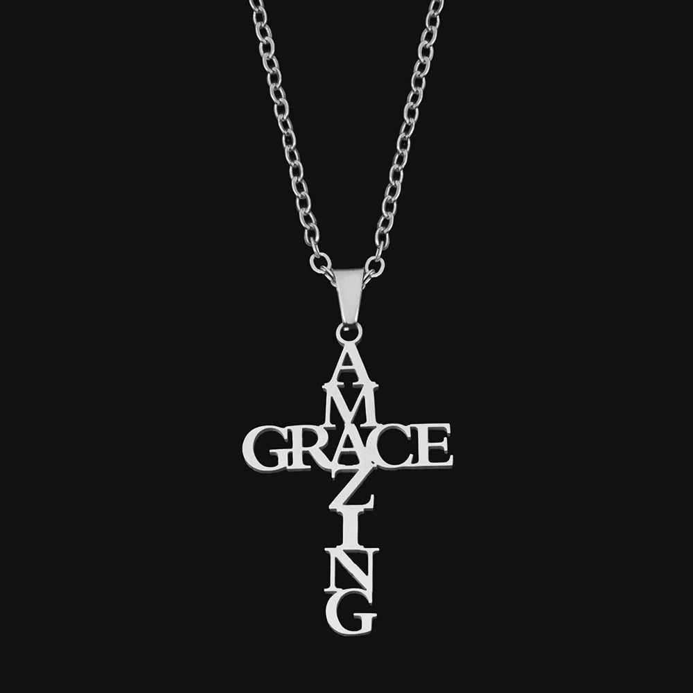 Amazing Grace Cross Necklace