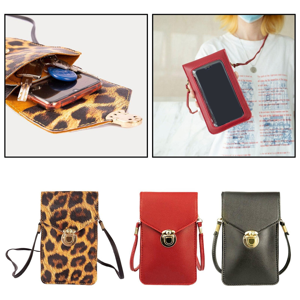 Crossbody-telefonlommebok med berøringsskjerm