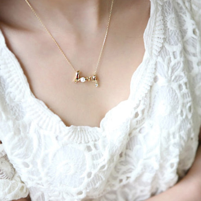 LOVE Pearl Necklace