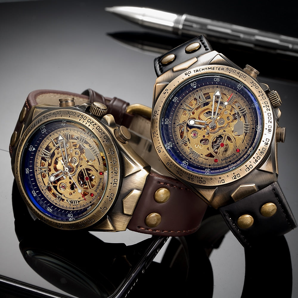 Steampunk Vintage Skjelettklokke
