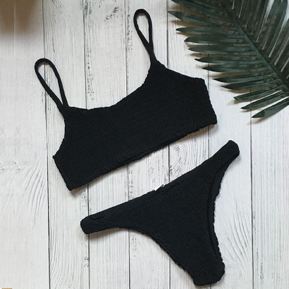 Bikini set with pleats