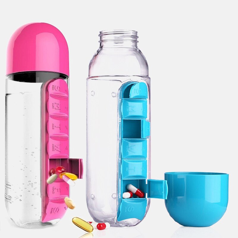 600Ml Pill Box Water Bottle