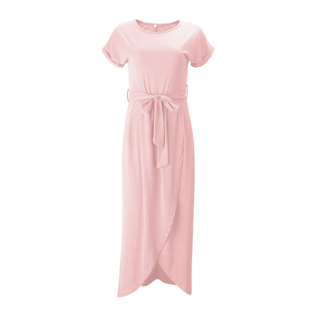 Short Sleeve Round Neck Maxi Dress