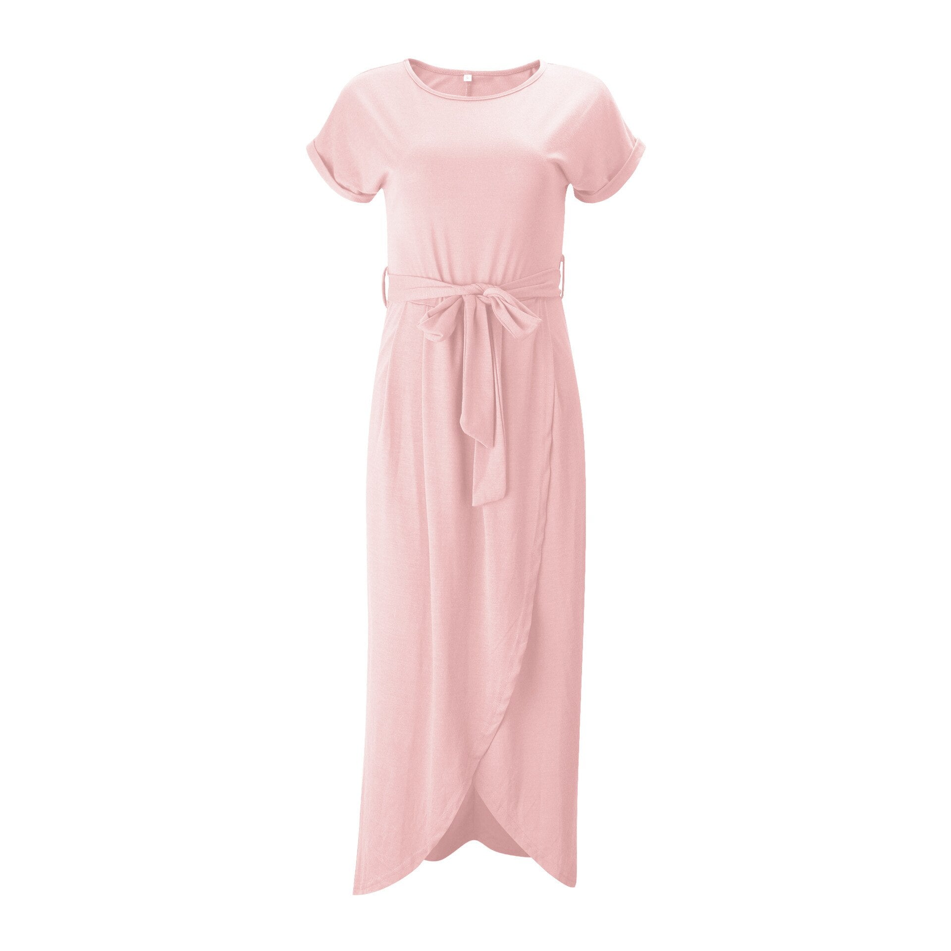 Short Sleeve Round Neck Maxi Dress