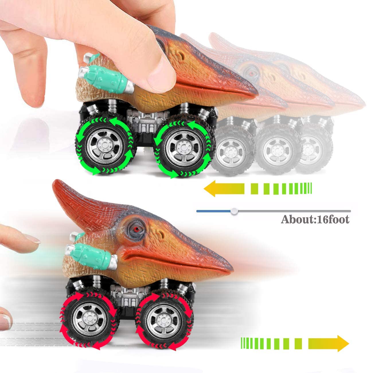 Pull Back Dinosaur Mini Car