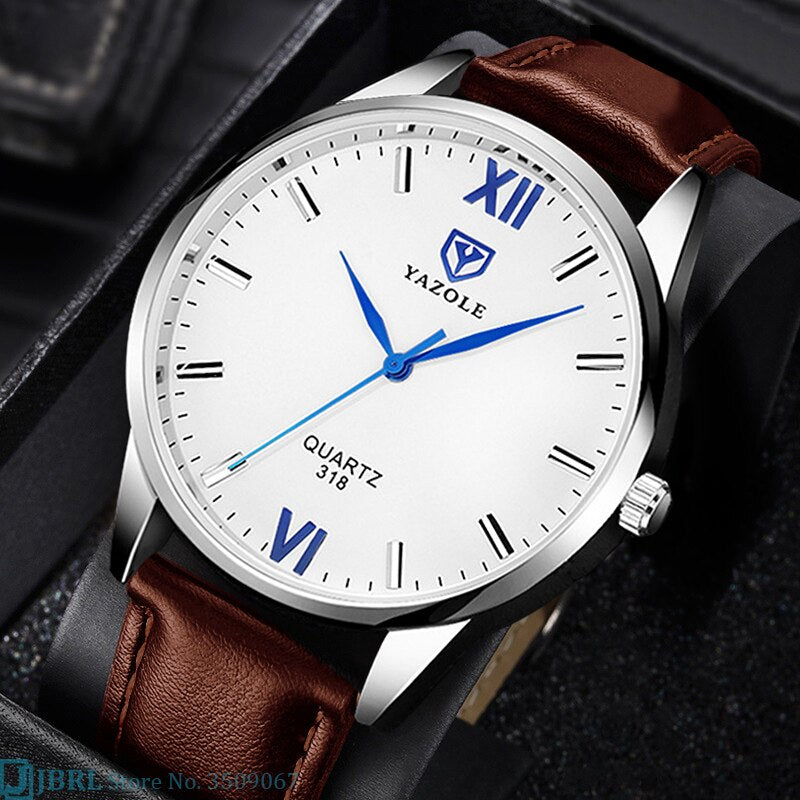 Men's Leather Bracelet Wristwatch