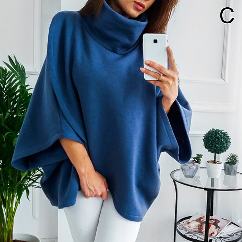 Asymmetrical turtleneck