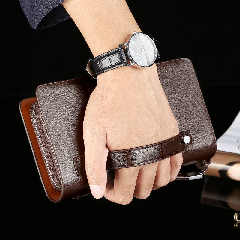 Genuine leather men's clutch bag