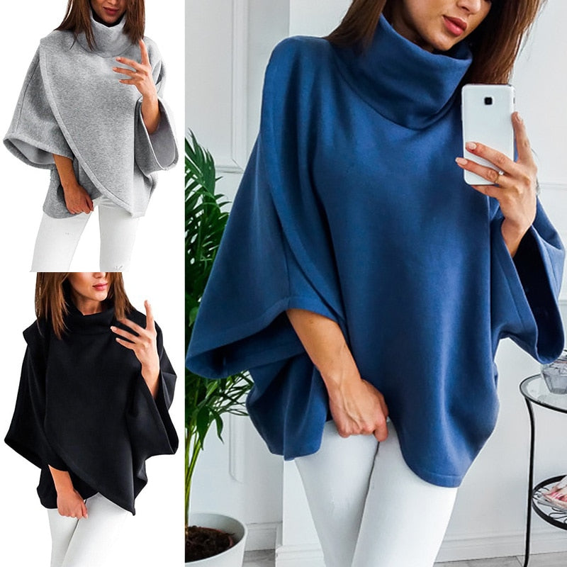 Asymmetrical turtleneck