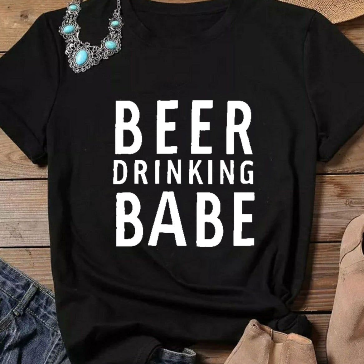 Beer Drinking Babe T-shirt