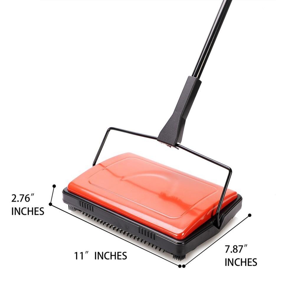 Manual carpet and floor sweeper