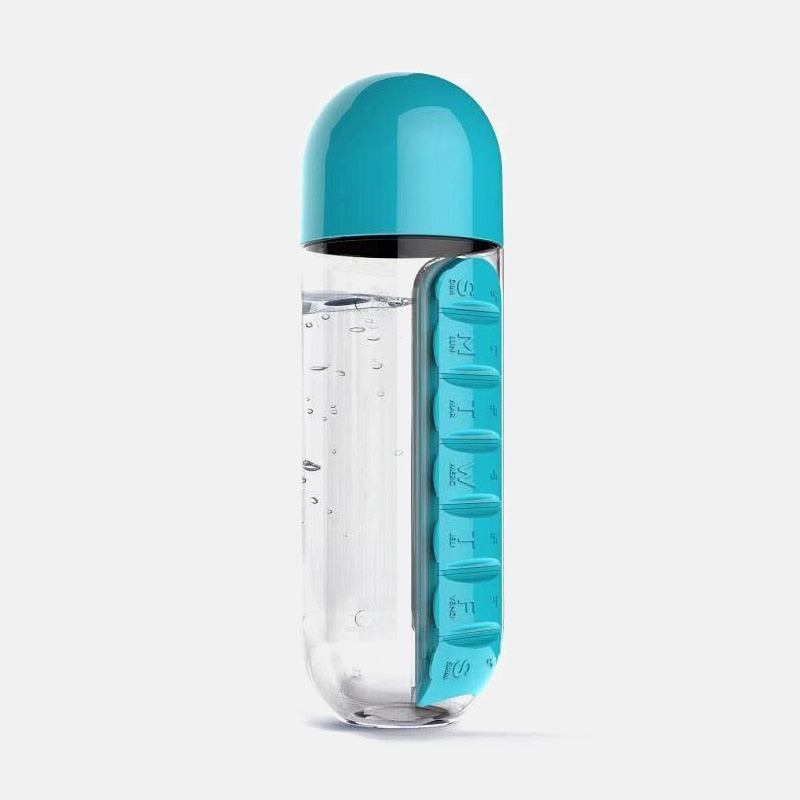 600Ml Pill Box Water Bottle