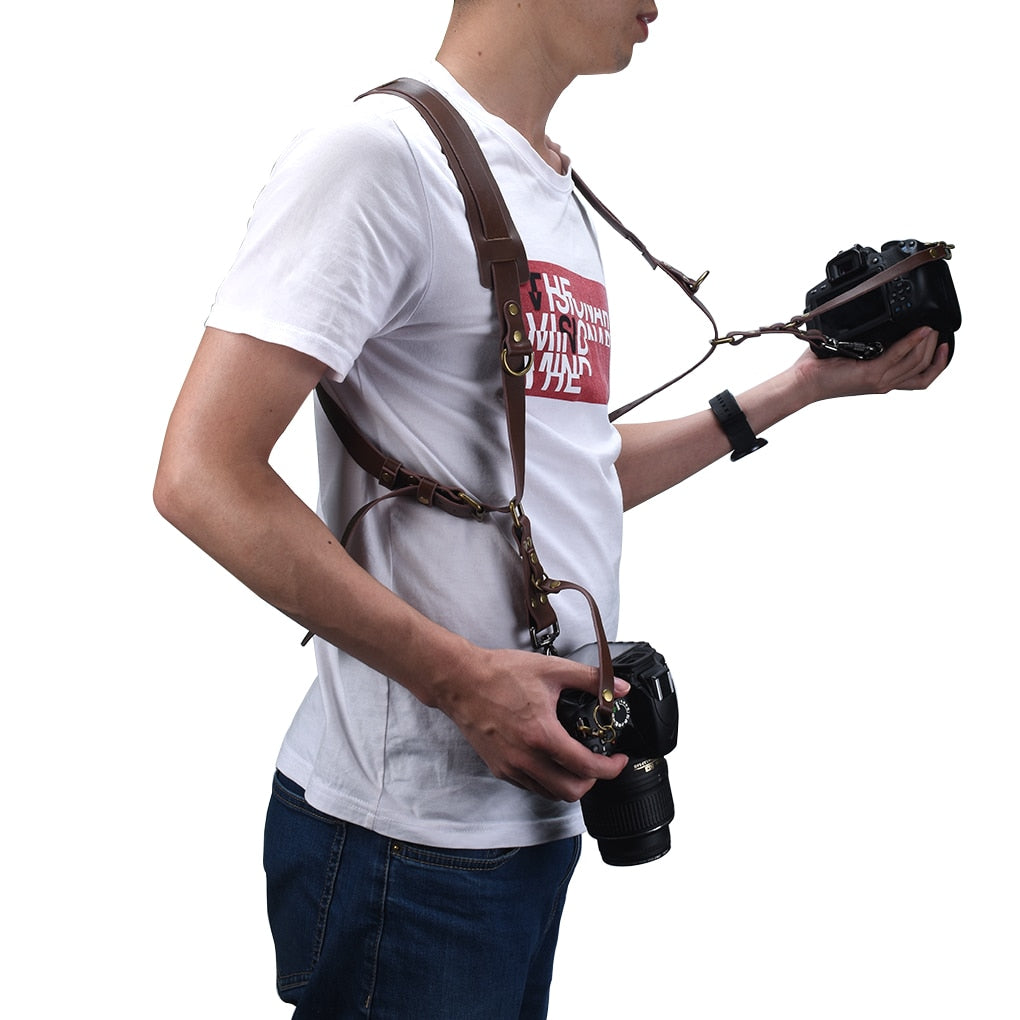 Digital Camera Double Leather Shoulder Strap