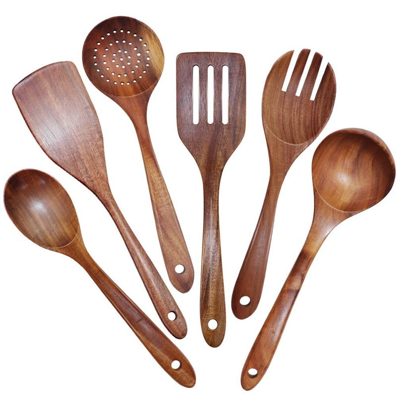 Natural Teak Cookware Set