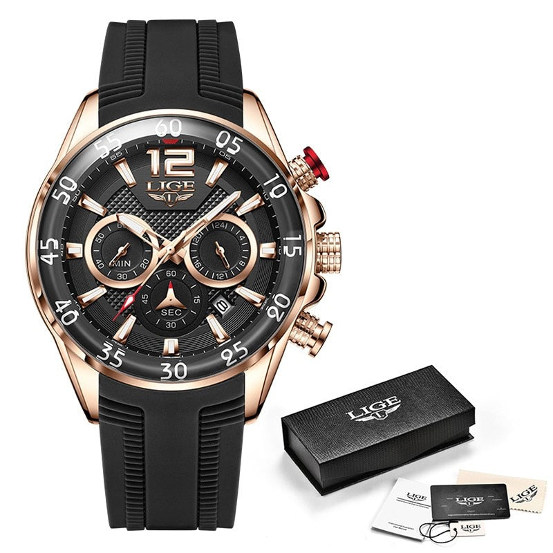 LIGE Luxury Chronograph Sports Watch